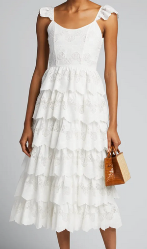 CAROLINE CONSTAS Dia Scalloped Lace Dress