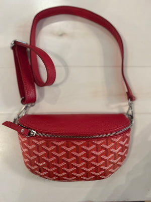 RED ON RED SMALL UPCYCLED GOY CROSSBODY BAG